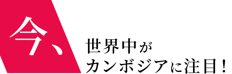 今、世界中がカンボジアに注目！